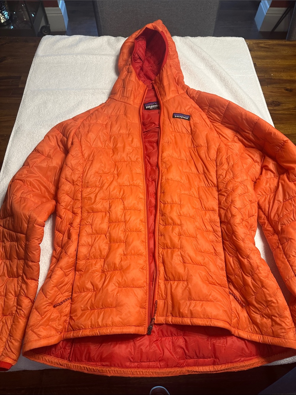 Patagonia Bright Orange Hooded Nano Puff